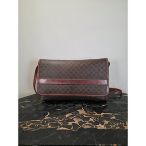Vintage Celine Macadam Crossbody Bag Brown Monogram Coated Canvas Made in Italy